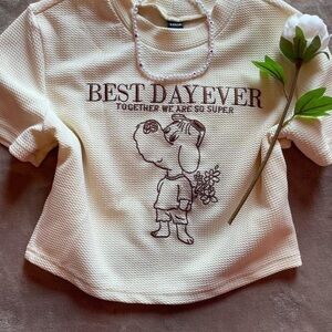 SHEIN Cream Graphic Tank Top